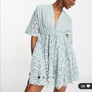 ASOS eyelet mini dress, never worn and new with tags! US size 14